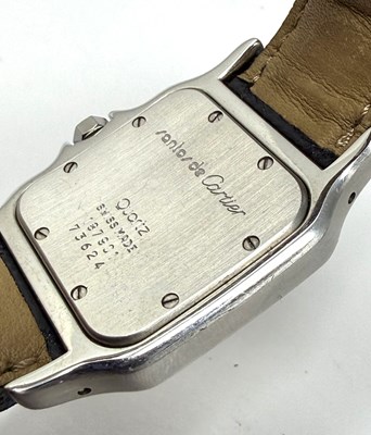 Lot 312 - CARTIER, SANTOS GALBEE, REF.187901: STAINLESS STEEL AND GOLD WRISTWATCH, 1990s