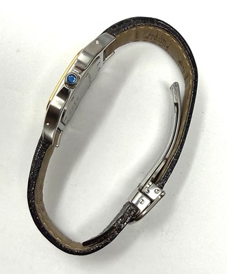 Lot 312 - CARTIER, SANTOS GALBEE, REF.187901: STAINLESS STEEL AND GOLD WRISTWATCH, 1990s