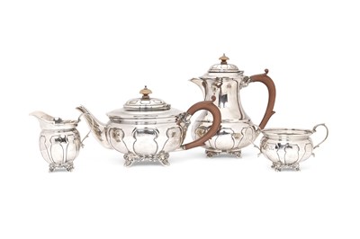 Lot 106 - A GEORGE V SILVER FOUR-PIECE TEA SET, THE ALEXANDER CLARK CO. LTD., BIRMINGHAM, 1933 / 34