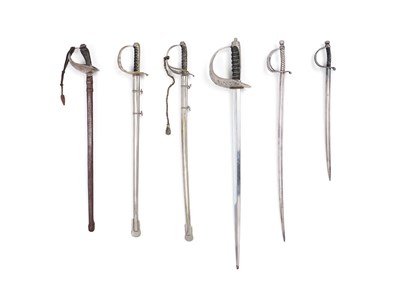 Lot 161 - FOUR MINIATURE BRITISH REGULATION PATTERN SWORDS, AND TWO OTHER MINIATURE SWORDS