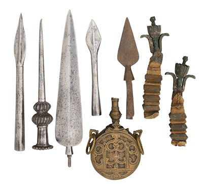 Lot 130 - A GROUP OF MOSTLY EASTERN ITEMS RELATING TO ANTIQUE ARMS, MOSTLY 19TH CENTURY