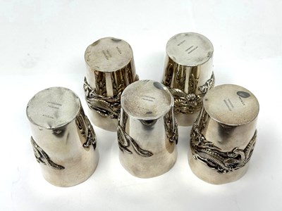 Lot 67 - A JAPANESE SILVER COCKTAIL SET, RETAILED BY ARTHUR & BOND, YOKOHAMA, EARLY 20TH CENTURY