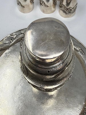 Lot 67 - A JAPANESE SILVER COCKTAIL SET, RETAILED BY ARTHUR & BOND, YOKOHAMA, EARLY 20TH CENTURY