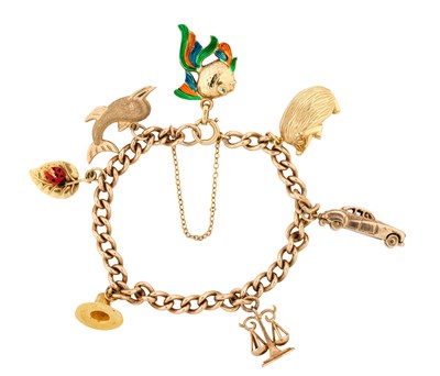 Lot 477 - GOLD CHARM BRACELET
