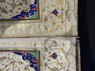 Lot 7 - A FINE ILLUMINATED QUR'AN COPIED BY MUHAMMAD AL-ISFAHANI, PERSIA, DATED 1878-9
