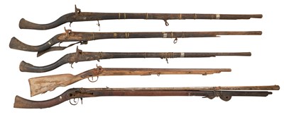 Lot 140 - FIVE VARIOUS PERCUSSION GUNS, 19TH CENTURY
