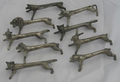 Lot 189 - A SET OF NINE ELECTROPLATE FIGURAL KNIFE RESTS