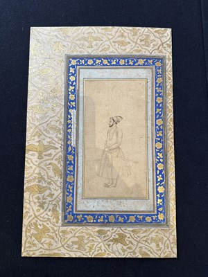 Lot 23 - A MUGHAL PRINCELY FIGURE, POSSIBLY DARA SHIKOH, INDIA, EARLY 18TH CENTURY