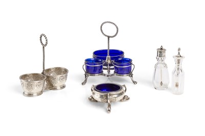 Lot 690 - A GROUP OF VICTORIAN CONDIMENT SILVER
