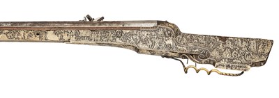 Lot 359 - AN IMPORTANT GERMAN WHEEL-LOCK SPORTING GUN, CIRCA 1605-10, PROBABLY DRESDEN