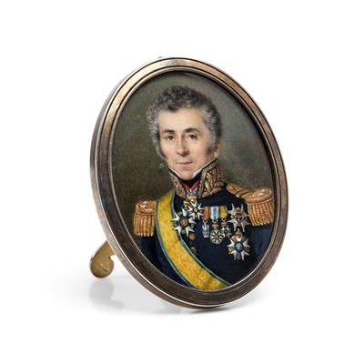 Lot 167 - A PORTRAIT MINIATURE OF BRIGADIER GENERAL JEAN JOSEPH TRIAIRE, BY JEAN-BAPTISTE-DÉSIRÉ TROIVAUX (FRENCH 1788-1860), CIRCA 1830