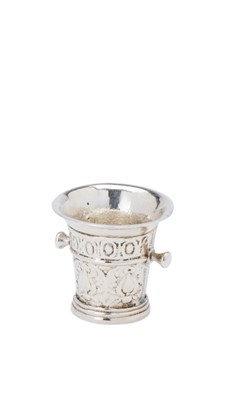 Lot 197 - A DUTCH SILVER MINIATURE MORTAR