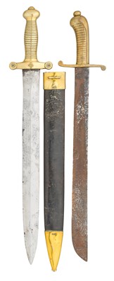 Lot 433 - A FRENCH 1831 MODEL ARTILLERY SIDEARM, AND A GERMAN (SAXON) 1845 PATTERN PIONEERS SIDEARM