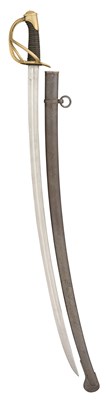Lot 428 - A FRENCH 1822 MODEL CAVALRY SABRE, A CAVALRY SABRE OF FRENCH 1822 MODEL TYPE, AND A CHILIAN 1890