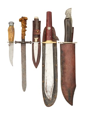 Lot 405 - SIXTEEN VARIOUS HUNTING AND SHEATH KNIVES, 20TH CENTURY