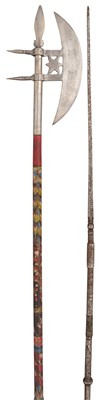 Lot 382 - NINE VARIOUS INDIAN WEAPONS, AND TWO INDIAN SPEARS, MOSTLY 19TH CENTURY