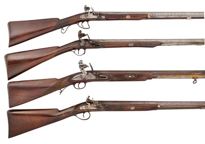 Lot 468 - FOUR FLINTLOCK SPORTING GUNS, 19TH CENTURY AND LATER