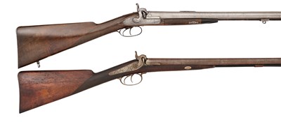 Lot 477 - A SHORT-BARRELLED PERCUSSION D.B. COVERT GUN BY W. CHILD, COMBERBACK, AND A PERCUSSION