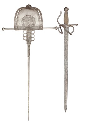 Lot 409 - A SPANISH LEFT-HAND DAGGER IN 17TH CENTURY STYLE, TOLEDO, 19TH CENTURY