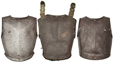 Lot 453 - TWO CONTINENTAL CUIRASSIER’S BREASTPLATES, AND A CUIRASSIER’S BACKPLATE