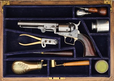 Lot 502 - A CASED COLT 1849 MODEL POCKET PERCUSSION REVOLVER, NO. 14110 FOR 1850