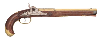 Lot 491 - A NORTH EUROPEAN PERCUSSION PISTOL, 18TH CENTURY