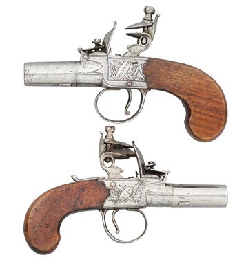 Lot 486 - A PAIR OF FLINTLOCK BOX-LOCK POCKET PISTOLS SIGNED SPENCER, LONDON, CIRCA 1820