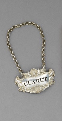 Lot 214 - A GEORGE IV SILVER WINE LABEL FOR CLARET