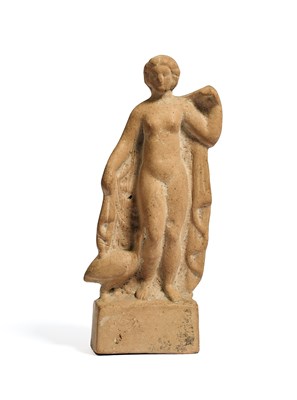 Lot 20 - A LATE HELLENISTIC TERRACOTTA FIGURE OF LEDA AND THE SWAN, CIRCA 1ST CENTURY B.C.