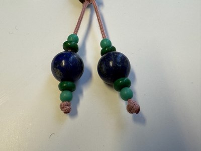 Lot 25 - A CHINESE LAPIS LAZULI PRAYER BRACELET, QING DYNASTY (1644-1911)