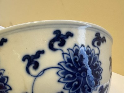 Lot 8 - A CHINESE BLUE AND WHITE LOTUS BOWL, GUANGXU MARK AND PERIOD (1875-1908)