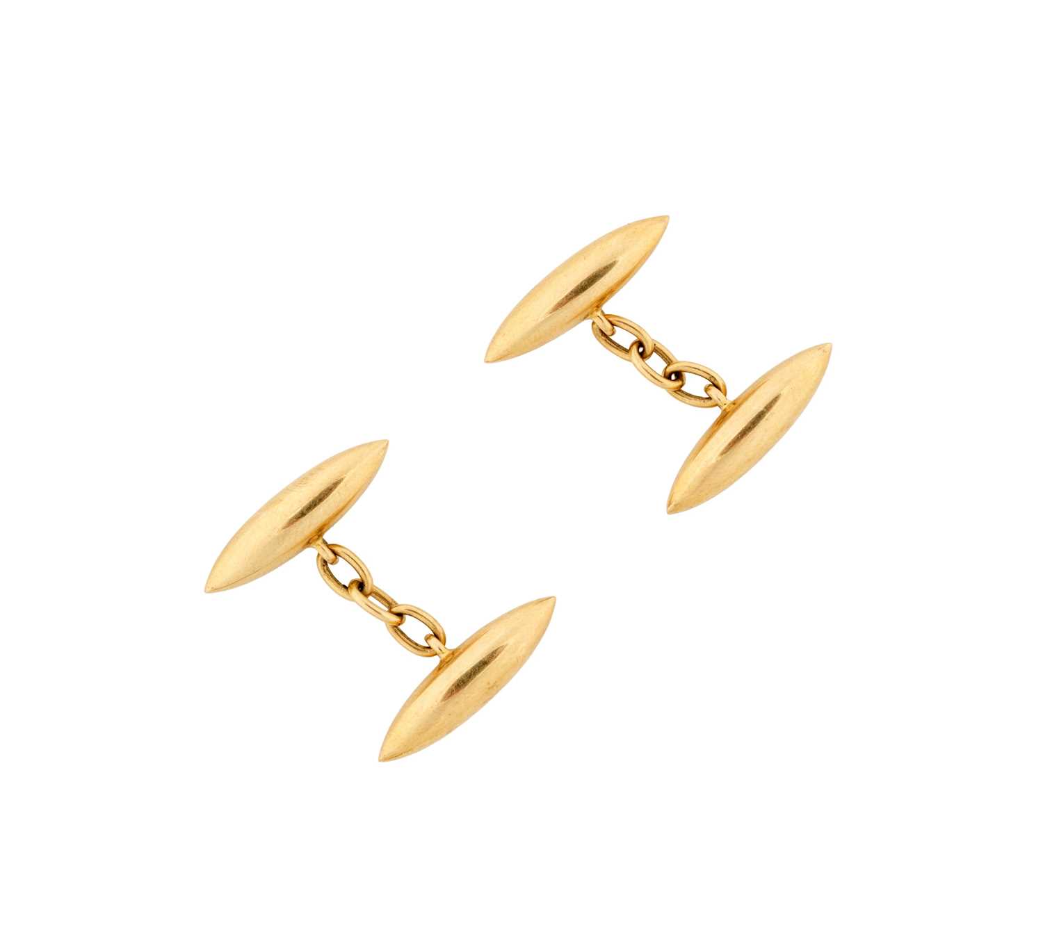 Lot 346 - PAIR OF VICTORIAN GOLD CUFFLINKS, 1890s
