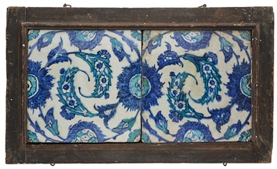 Lot 94 - TWO IZNIK BLUE AND WHITE TILES, 17TH CENTURY