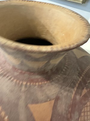 Lot 47 - A CHINESE PAINTED RED POTTERY JAR, NEOLITHIC PERIOD, MAJIAYAO CULTURE, BANSHAN TYPE, CIRCA 3RD MILLENIUM BC