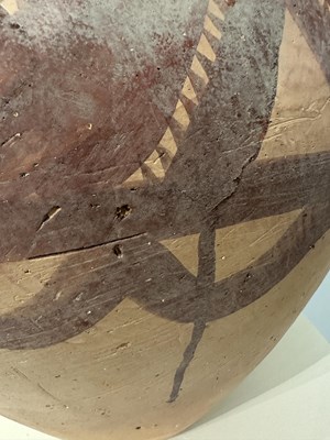 Lot 47 - A CHINESE PAINTED RED POTTERY JAR, NEOLITHIC PERIOD, MAJIAYAO CULTURE, BANSHAN TYPE, CIRCA 3RD MILLENIUM BC