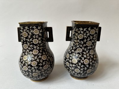 Lot 68 - A PAIR OF CHINESE CLOISONNE ENAMEL VASES, LATE QING DYNASTY, CIRCA 1900