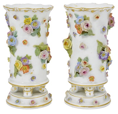 Lot 15 - A PAIR OF MEISSEN SPILL VASES