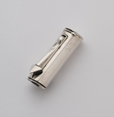 Lot 606 - A VICTORIAN SILVER COMBINED CIGAR CUTTER VESTA CASE, THOMAS JOHNSON, LONDON, 1887