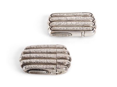 Lot 611 - TWO VICTORIAN SILVER VESTA CASES, BOTH BIRMINGHAM, 1884