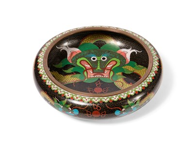 Lot 67 - A LARGE CHINESE CLOISONNE ENAMEL 'DRAGON' BOWL