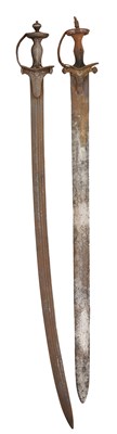 Lot 102 - TWO INDIAN TALWARS, 17TH/18TH CENTURY