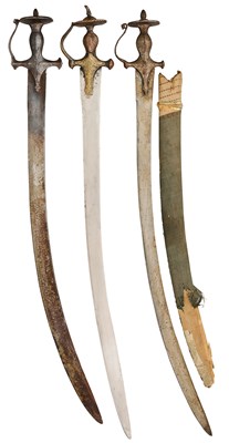 Lot 101 - THREE INDIAN TALWARS, 18TH/19TH CENTURY