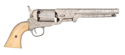 Lot 499 - A CONTINENTAL PERCUSSION REVOLVER OF COLT NAVY TYPE, NO. 106443, 19TH CENTURY, PROBABLY LIÈGE