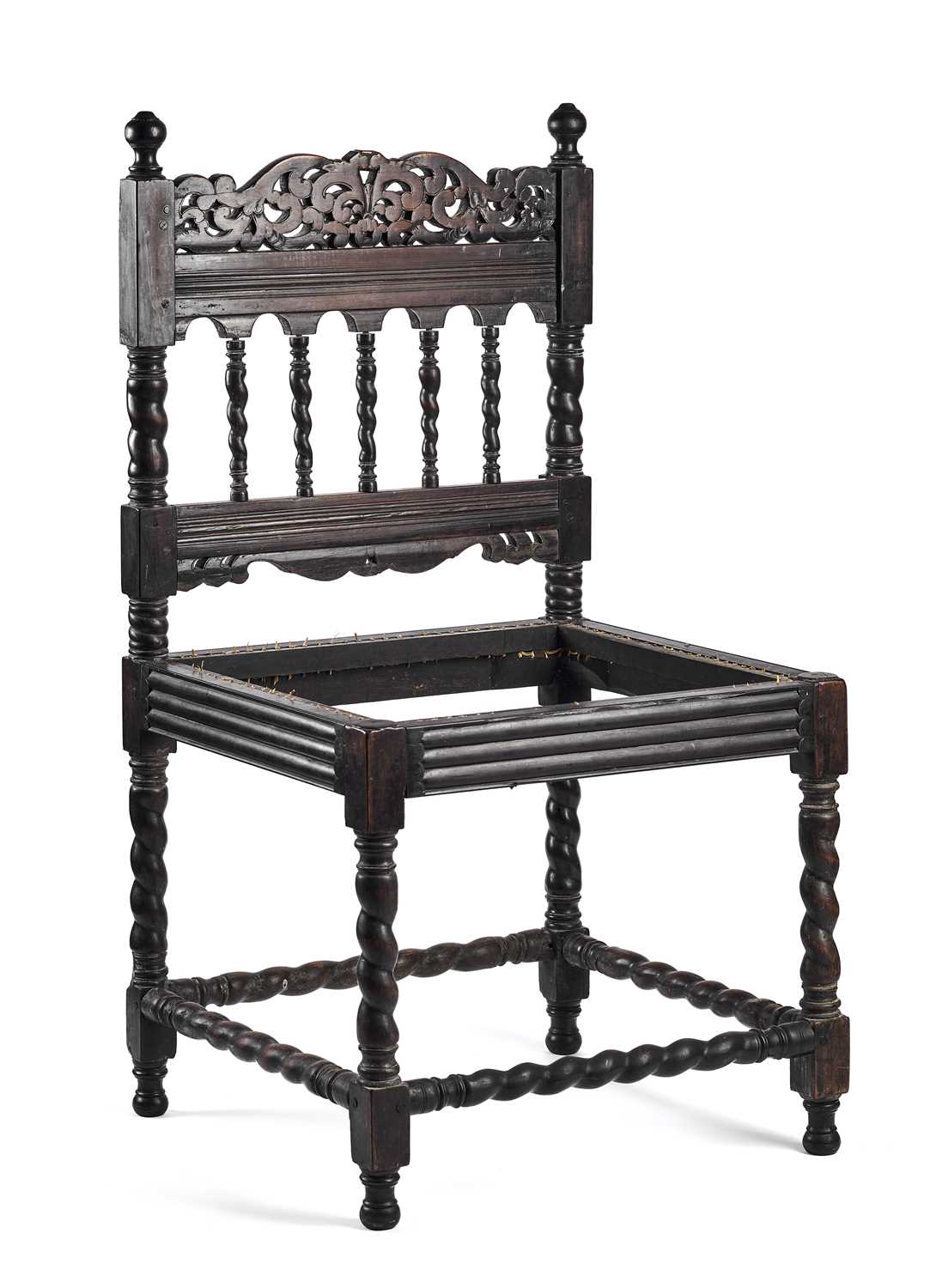 Lot 60 - AN EBONY AND EBONISED ROSEWOOD 'BATAVIAN' CHAIR, INDONESIA, CIRCA 1700