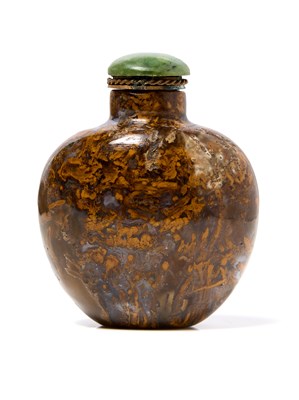 Lot 113 - A MOSS AGATE SNUFF BOTTLE, QING DYNASTY, 19TH CENTURY