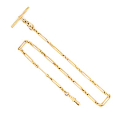 Lot 355 - EDWARDIAN GOLD ALBERT CHAIN, 1900s