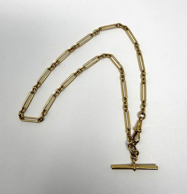 Lot 355 - EDWARDIAN GOLD ALBERT CHAIN, 1900s