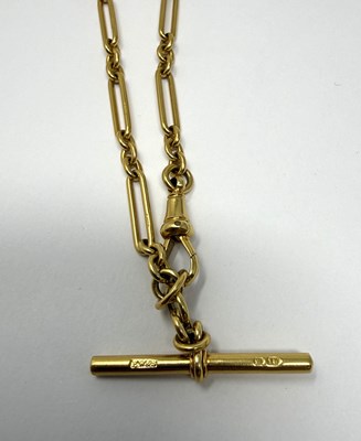 Lot 355 - EDWARDIAN GOLD ALBERT CHAIN, 1900s