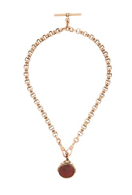 Lot 354 - VICTORIAN GOLD ALBERT CHAIN, AND FOB, 1890s