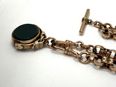 Lot 354 - VICTORIAN GOLD ALBERT CHAIN, AND FOB, 1890s